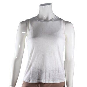 Lululemon Women's Small White Tank Top Cotton Digital Fade Crew Racerback Shirt